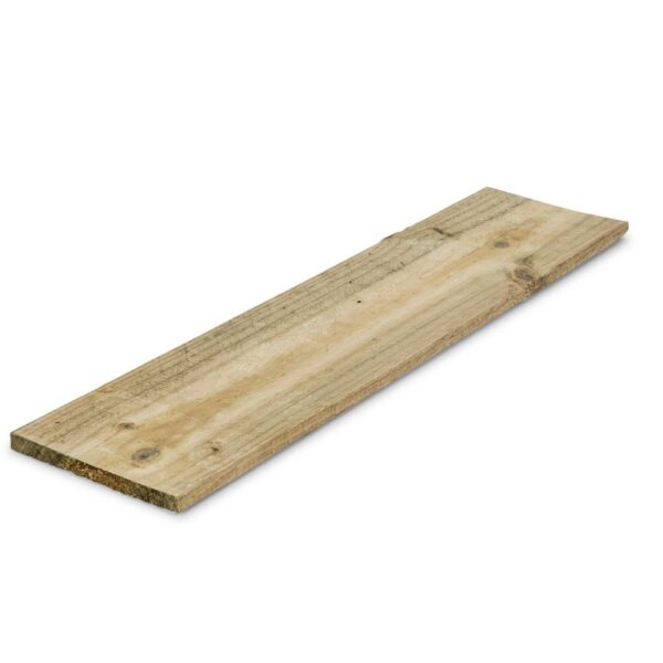 Treated pine board used as a horizontal hoarding infill strip