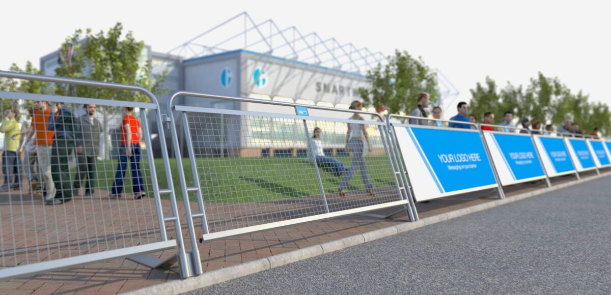 Cycle Barrier for cycling and sporting events, dimensions 2937 × 1356 × 55 mm.