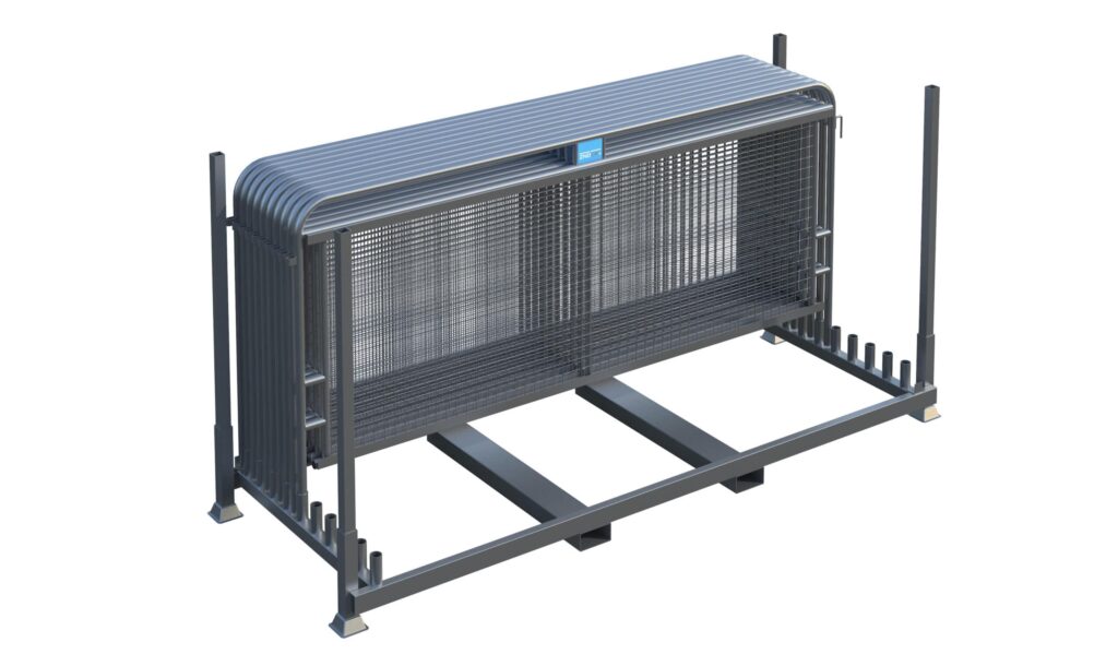 Cycle Barrier Stillage for storage and transport, dimensions 3202 × 1603 × 1200 mm.