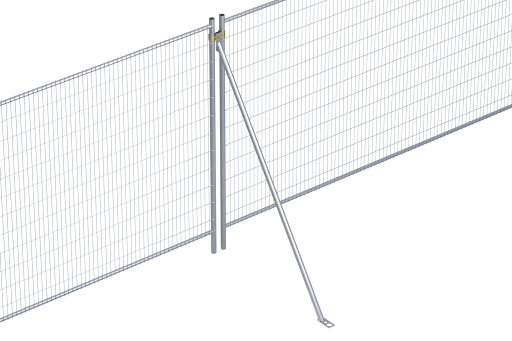 Semi-permanent fence stabiliser brace
