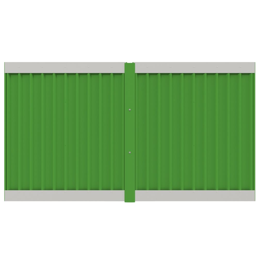 Solid steel site hoarding panel installation