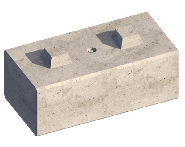 750kg concrete ballast block for temporary hoarding panels
