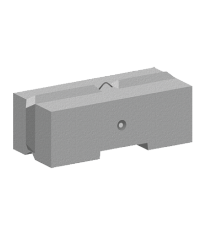 Concrete ballast block for stabilising temporary hoarding