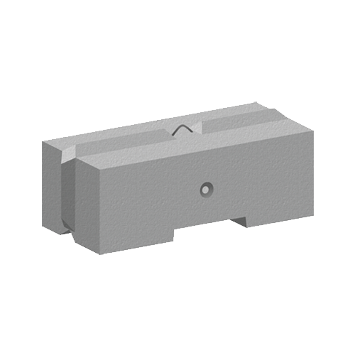 Concrete ballast block for stabilising temporary hoarding