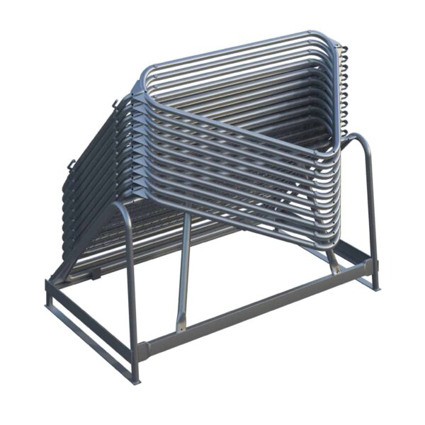 Police Barrier Stillage for transporting and storing barriers, dimensions 1626 × 930 × 827 mm.