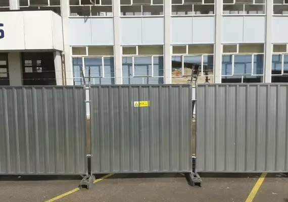 Galvanized steel site hoarding panel, 2400mm high by 2140mm wide