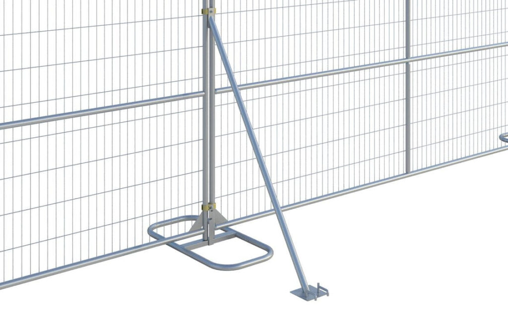 Temporary fence stabiliser assembly