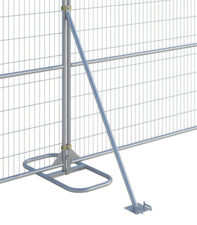 Temporary fence stabiliser assembly